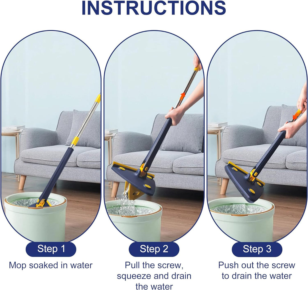 Adjustable 360° Triangular Cleaning Mop